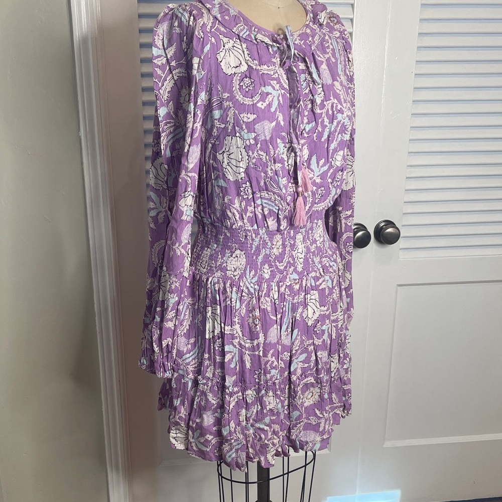 House of Harlow Lavender & blue Floral Long Sleeve Dress szL